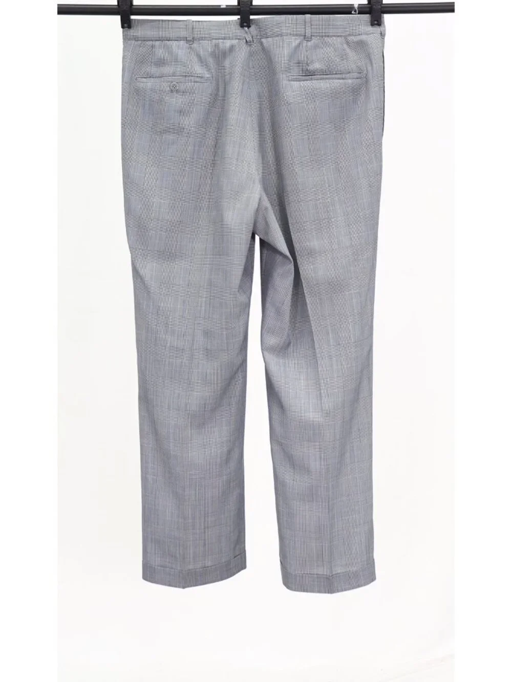Bespoke 44R 38x30 Gray Full Suit 2-Button Check R969